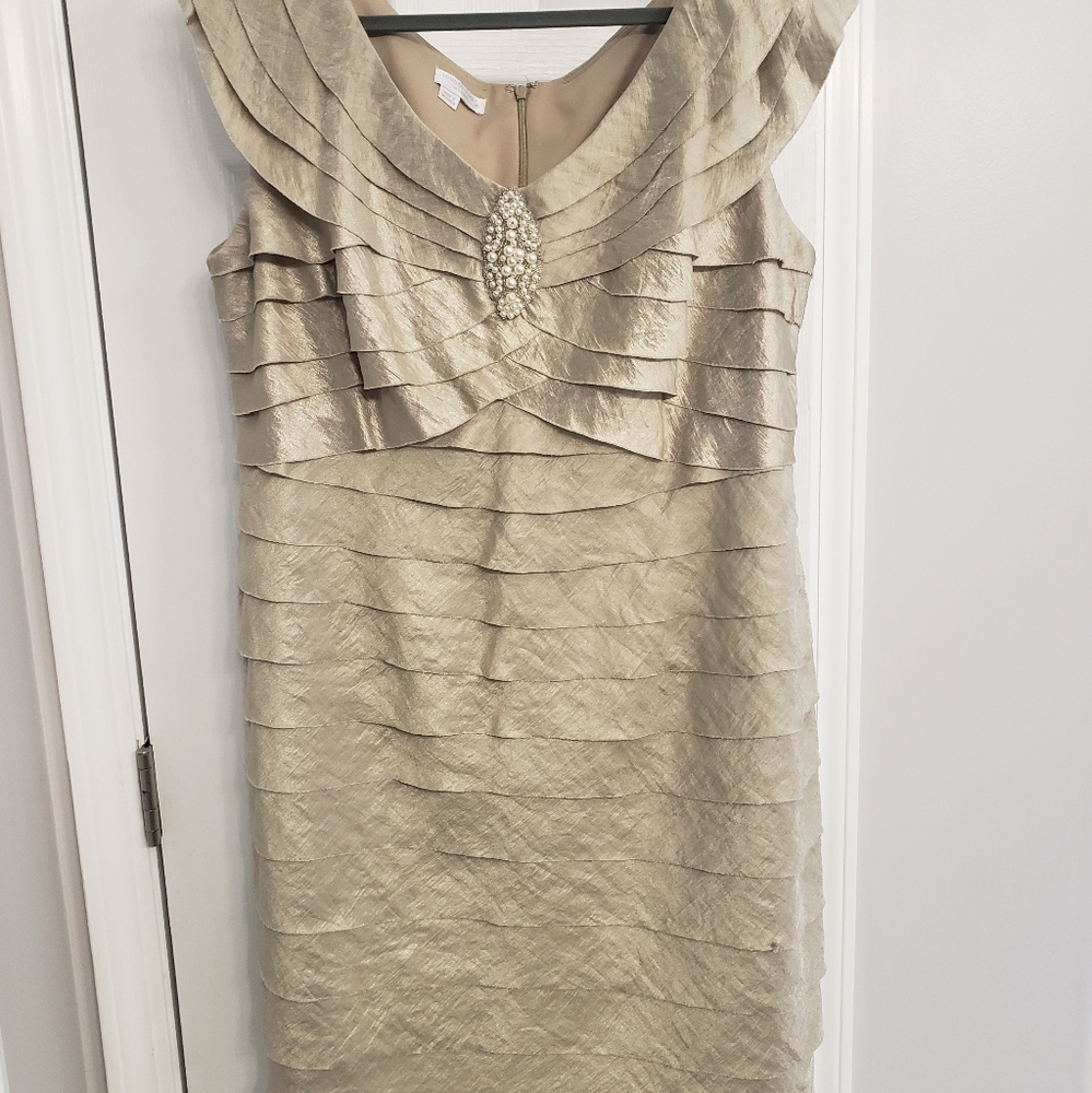 London Times brand Champagne color Formal Dress Size 16W